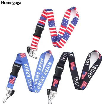 

20pcs/lot Homegaga ID Badge Holder Lanyard Strap for Keys Keychain Make America Great Again Lanyards Neck Strap Hang Rope D2409