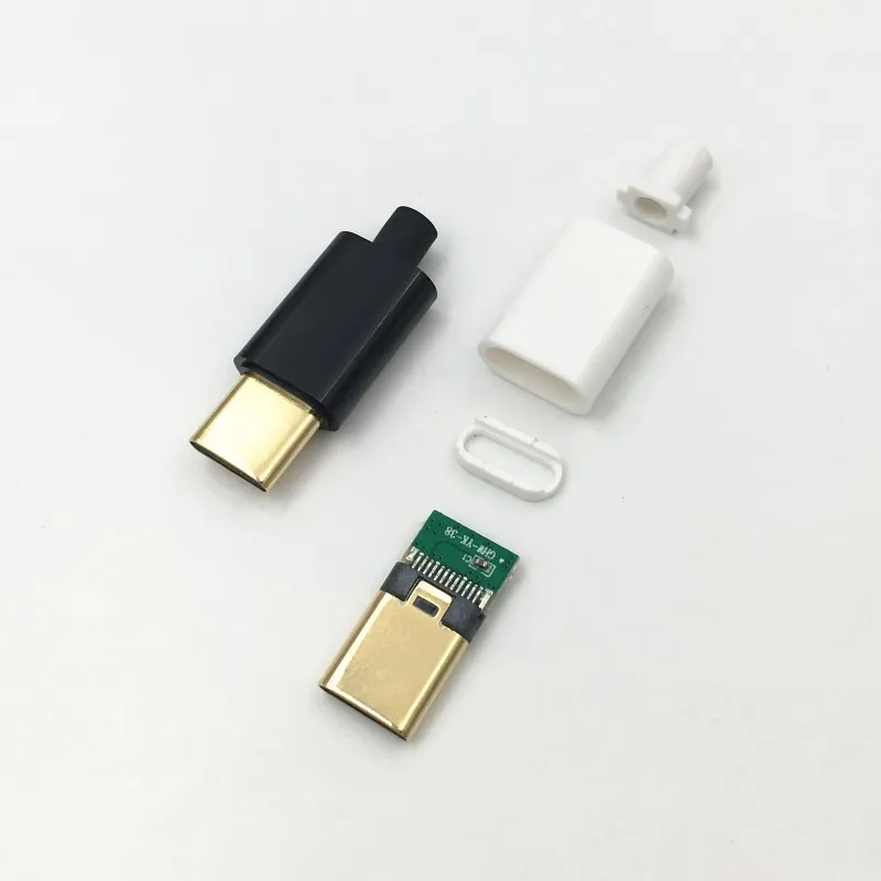 2sets USB 3.1 Type C 2.0 Male jack Charging Plug Welding Type USB-C adapter  3/4 in 1 2A/3A/5A large current Connector With case - AliExpress