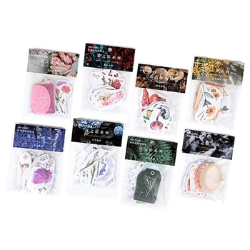 

40Pcs Cute Cartoon Stickers Vintage Plant Flowers Stickers For Planner DIY Scrapbooking Stationery Girl Kids Gifts