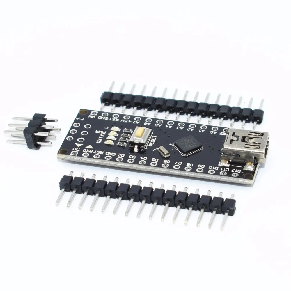 100 шт. мини-usb/MICRO USB Nano 3,0 ATMEGA328P/ATMEGA168P контроллер совместимый NANO CH340 USB драйвер без кабеля - Цвет: black