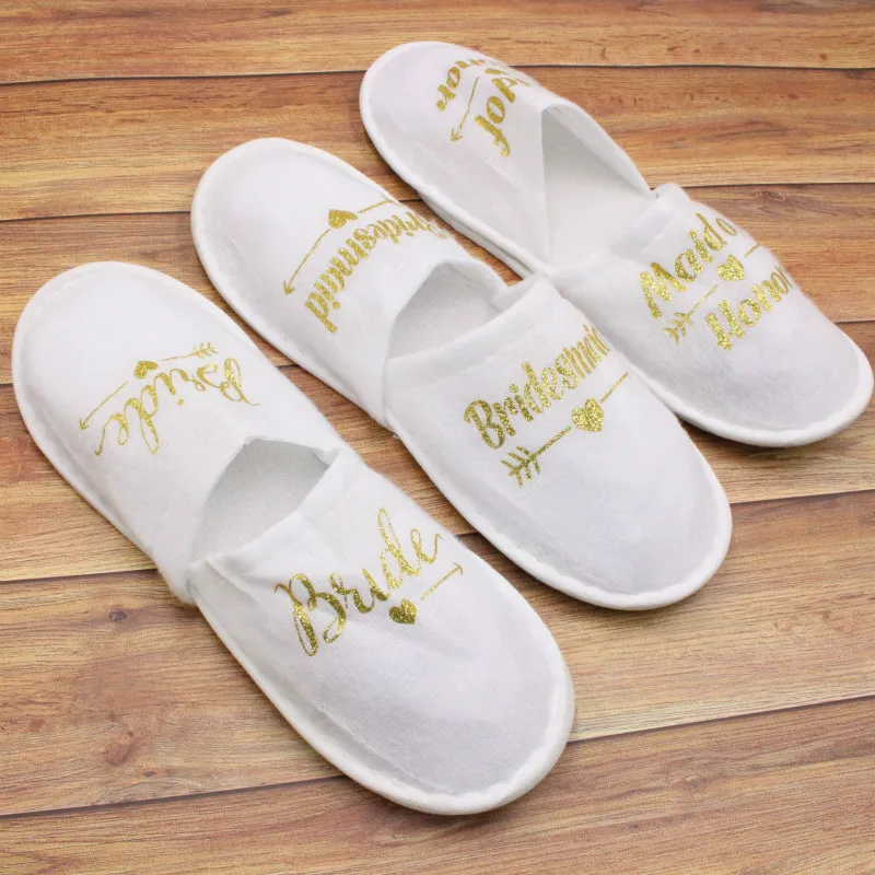 Disposable Bride To Be Bridesmaid Bride Slippers Bachelorette Party Bride Tribe Bridal Shower Spa Hen Party Wedding Decoration
