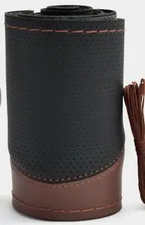 Dark coffee Микрофибра кожа цвет соответствия спортивный чехол на руль мягкая кожа плетеная игла и резьбовые аксессуары для интерьера - Название цвета: Dark coffee