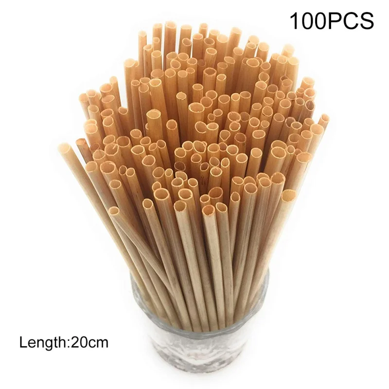 

100Pcs Wheat Straw Disposable Straws For Milk Tea Shop Bar Household Disposable Straw Portable Drinkware Accessories