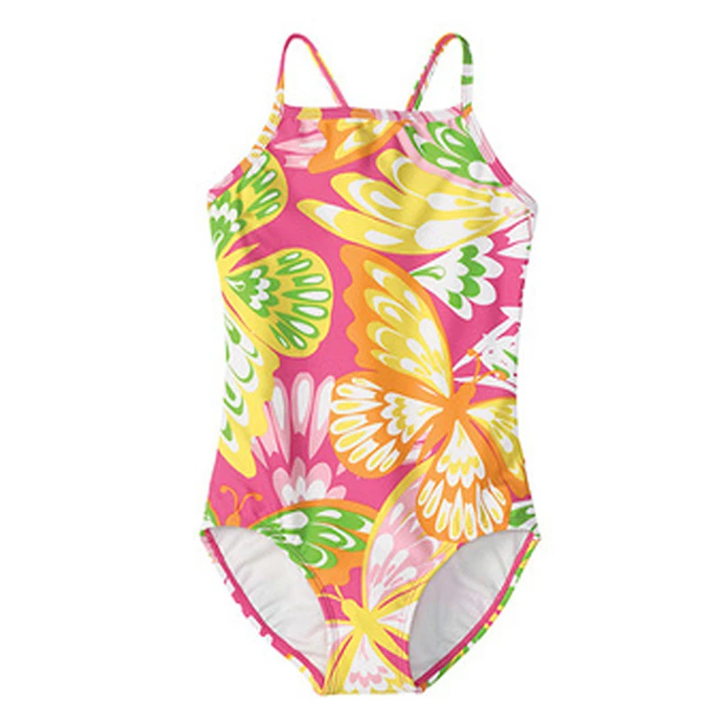 Fit 130 150 Cm Girls One Piece Swimwear With Butterfly Hearts Classical Flowers Pattern Kids Swimsuit Teens Bathing Suit Children One Piece Suits Aliexpress