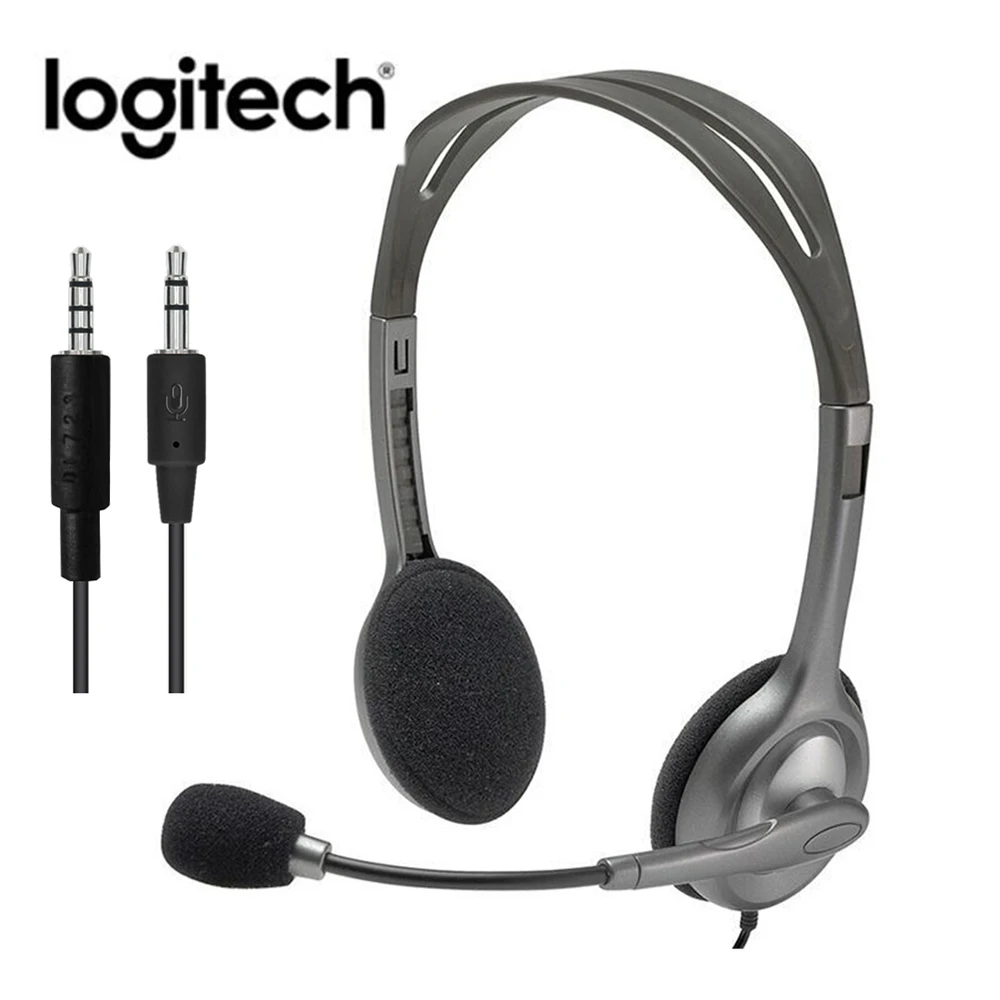 Стереогарнитура Logitech H110/H111 с вращающимся микрофоном проводные наушники 3 5 мм