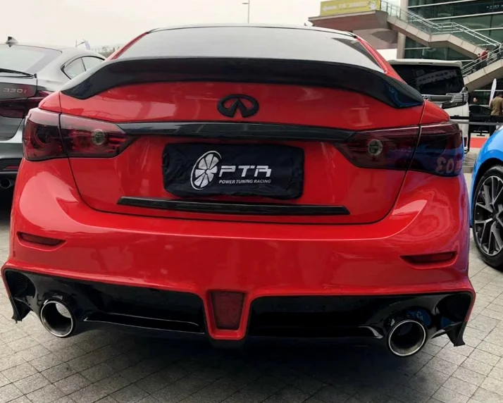 Для Infiniti Q50 Q50S спойлер большой спойлер для губ задний спойлер багажника углеродного волокна материал заднего крыла автомобиля задний спойлер для Infiniti Q50 спойлер+ UP