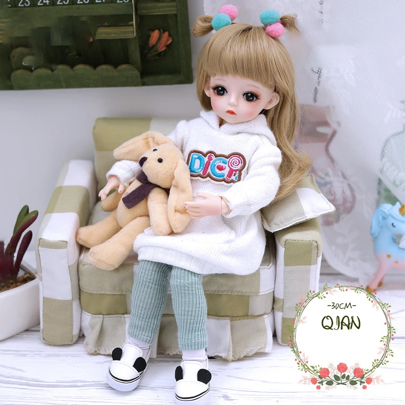 30CM Fashion Bjd Doll 18 Joints Beauty Make Up DIY Bjd Dolls With Clothes Suit Best Gifts For Girl Handmade Beauty Toy 1/6 BJD 18