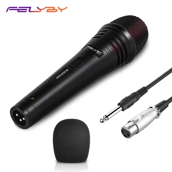 

FELYBY heart-shaped dynamic microphone plug-and-play handheld vocal microphone for conference live karaoke