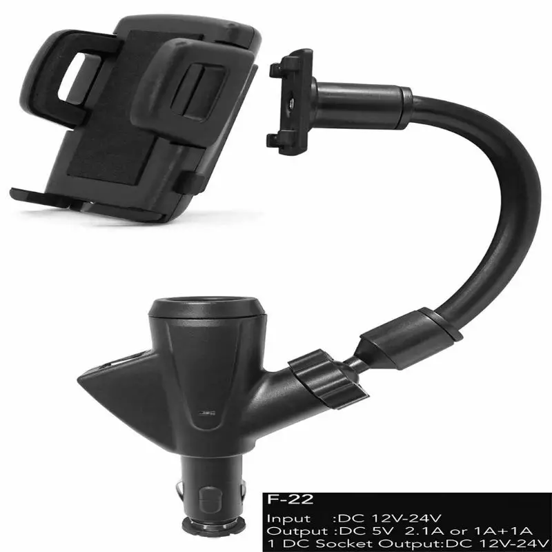 Автомобильный держатель для телефона с зажимом fm-передатчиком USB Автомобильное зарядное устройство прикуриватель