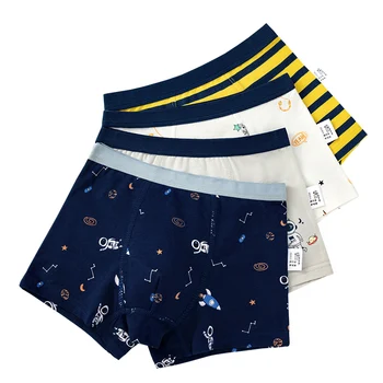 

Boys Boxer Underwear Striped Navy Blue Kids 100% Cotton Boy Shorts Bottoms Boys Clothes for 3 4 6 8 10 12 14 Years Old OKU203021