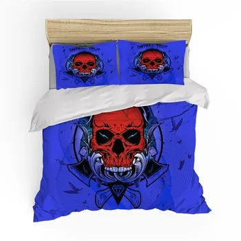 

Bedding Outlet Sugar Skull Bedding Set Red Rose Duvet Cover Gothic Home Textiles Mandala Lotus Flower Bedclothes 3pc