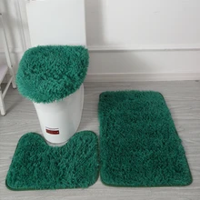 3 sztuk/zestaw jednokolorowy komplet dywaników łazienkowych puszyste włosy dywany kąpielowe nowoczesny pokrowiec na klapę sedesu dywaniki zestaw prostokąt 50*80 50*40 45*50cm