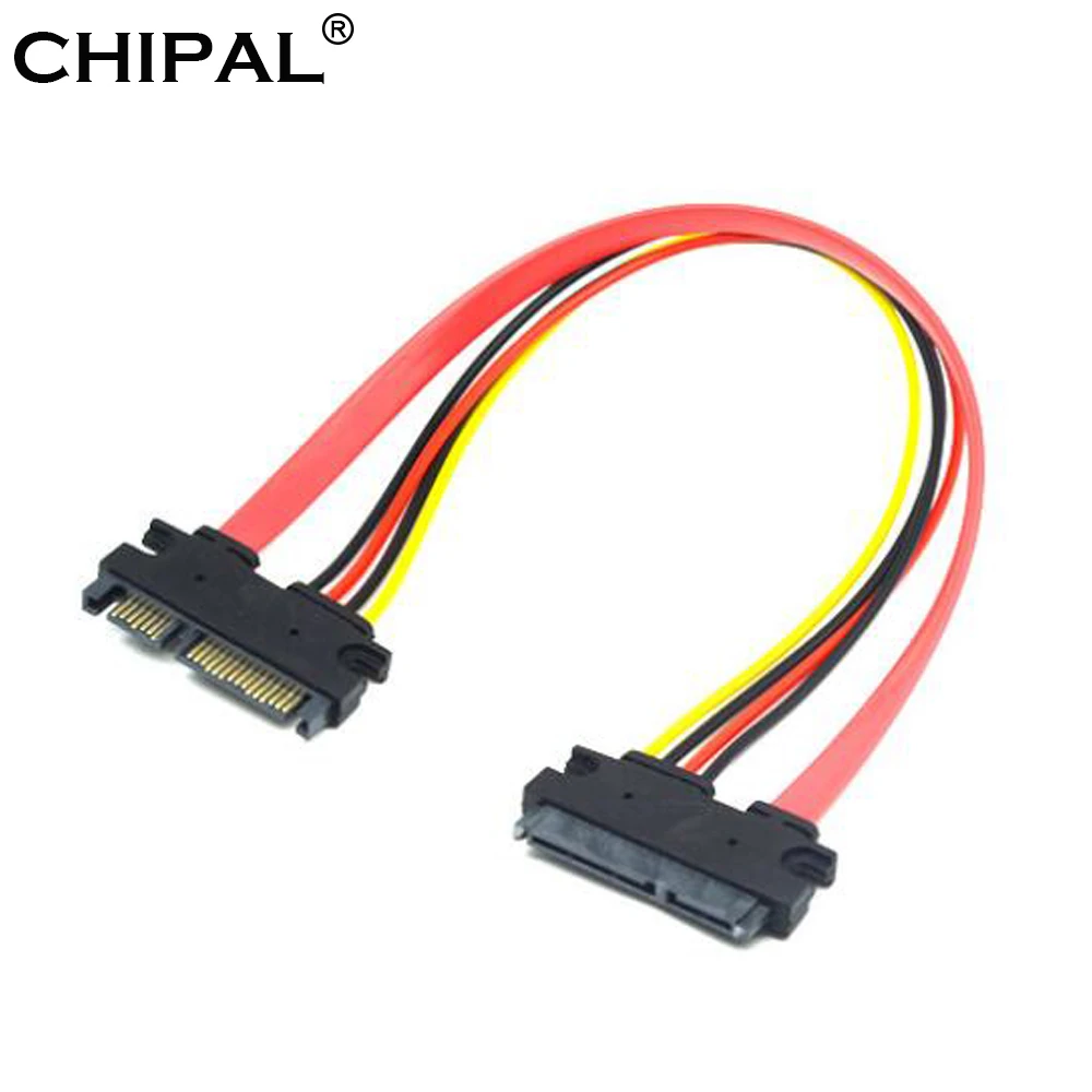 CHIPAL Cable de extensión SATA macho a hembra SSD HDD, Cable de alimentación datos Serial ATA 0,3, 0,5 pulgadas, 2,5 M, 3,5 M, 7 15, 22 pines|pcie 1x