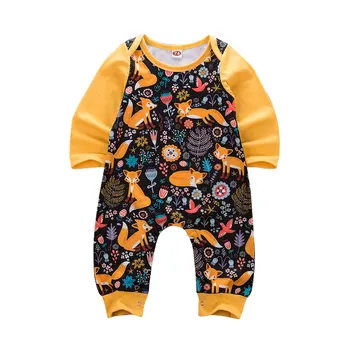 

2020 Newborn Baby Boy Girl Cute Fox Clothes Cotton Romper Jumpsuit Cartoon Printing Outfit Clothing