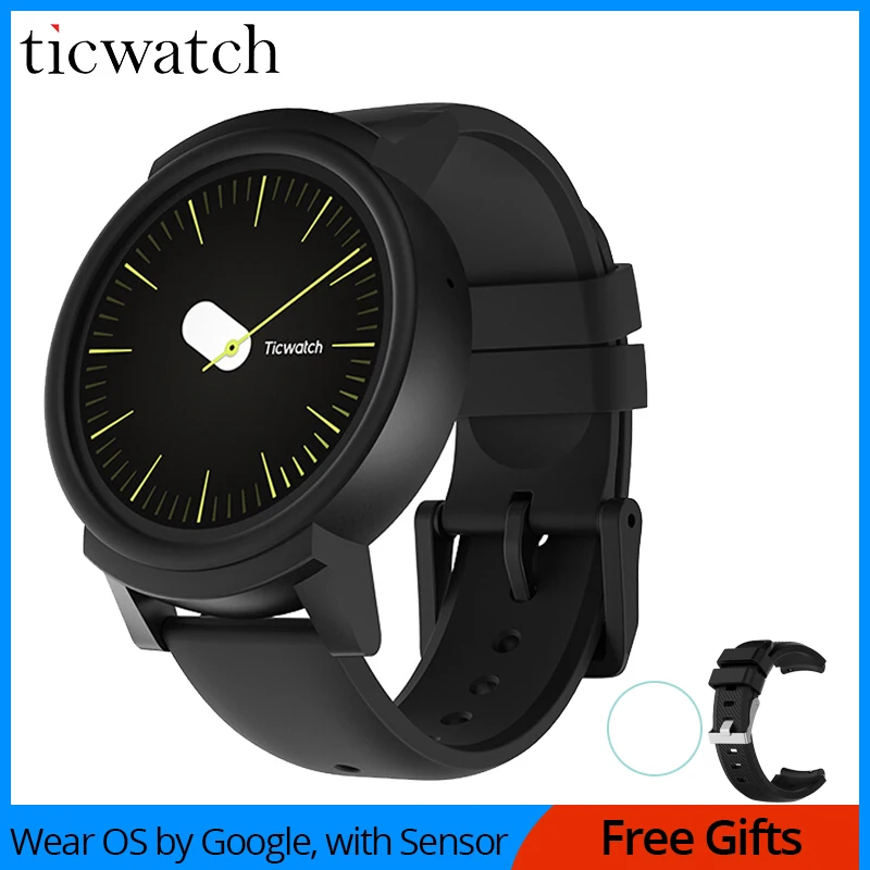 Оригинальные Ticwatch E Ice Смарт часы Android Wear 2 0 MT2601 двухъядерный Bluetooth 4 1 wifi gps Smartwatch