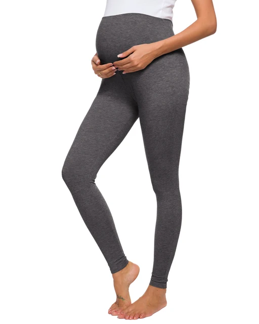 Maternity Women's Maternity Full Length French Terry Secret Fit Belly Leggings Elastic Stretch Soft Sports Pants Yoga Pants pic
