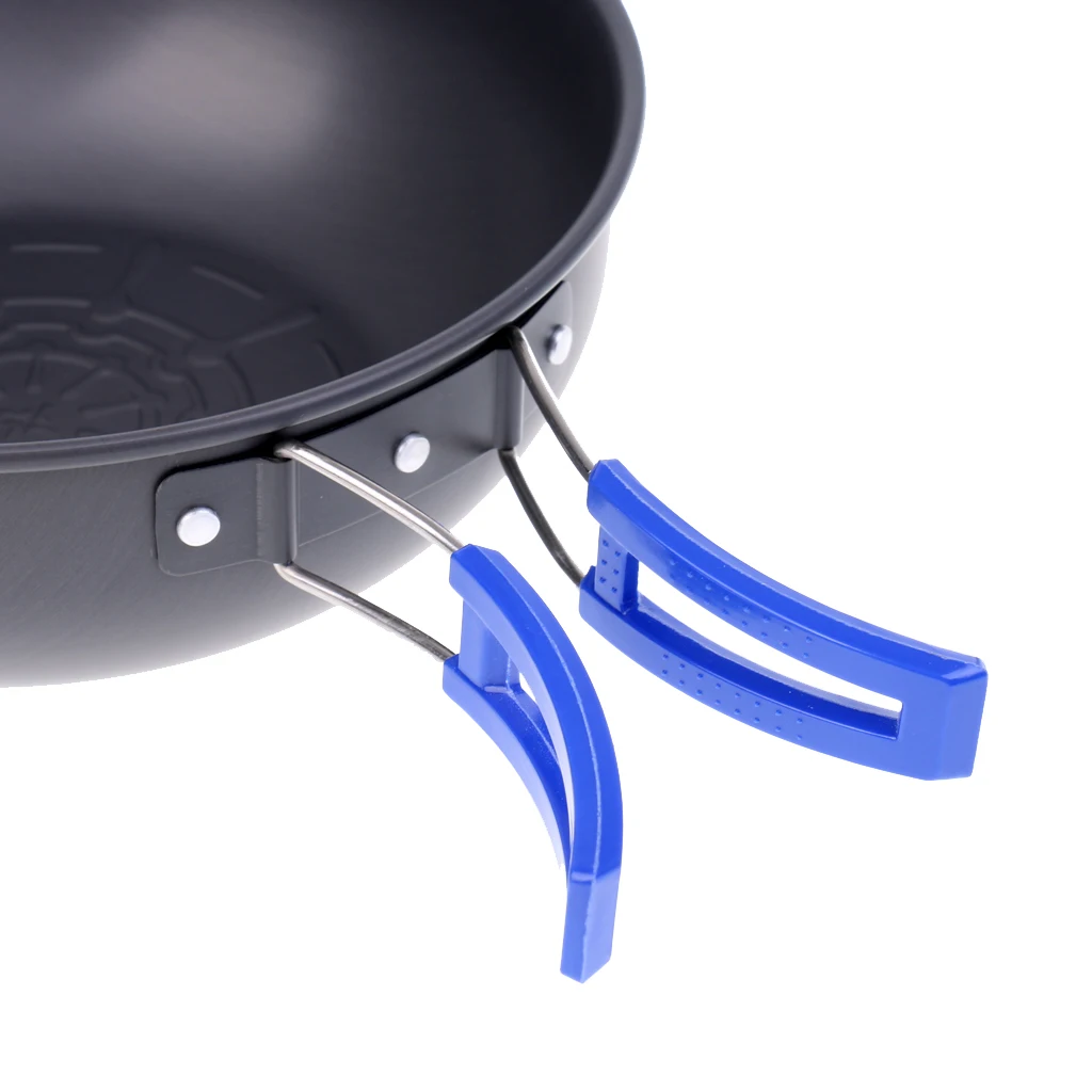 Hard Anodised Aluminum Frying Pan With Folding Handle Backpacking Cookware