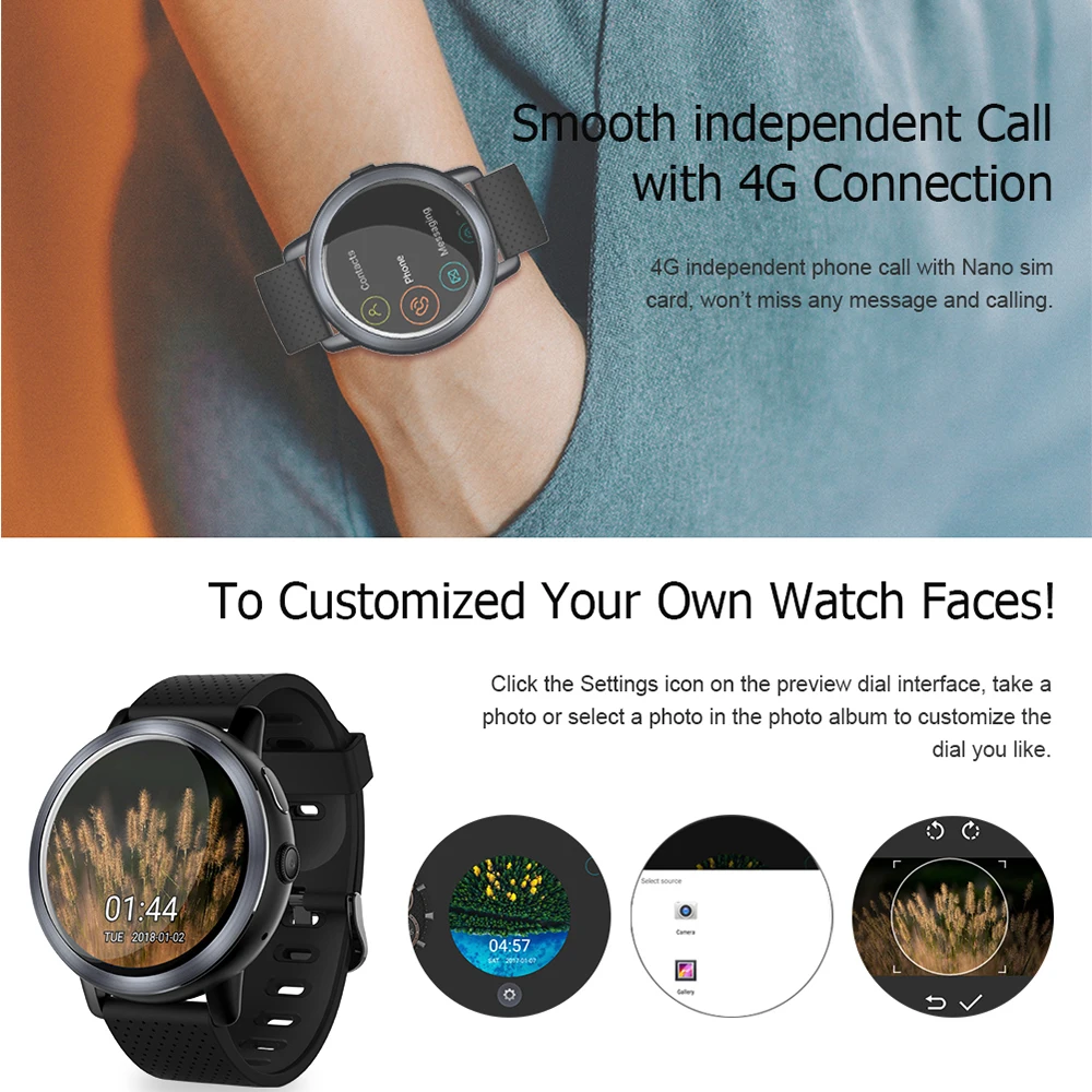 Новые смарт-часы Android 7,1 Ram3GB Rom32GB MTK6739 relogio Smartwatch gps водонепроницаемые Смарт-часы OLED часы для мужчин L5