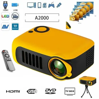 

1080P HD A2000 Projector Mini Projector LCD Projectors Supported 1080P 23 Languages Multimedia Home Theater Video Projector