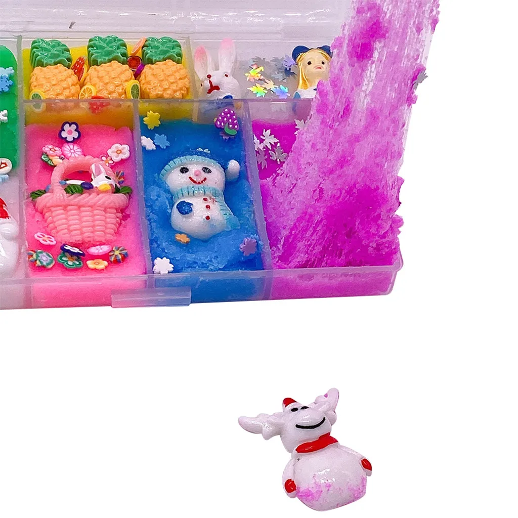 Christmas Tree Bear Snowman Cloud Cotton Slime Charms Soft Light Sand adults children Crystal Slime Clay Toy stress reliever