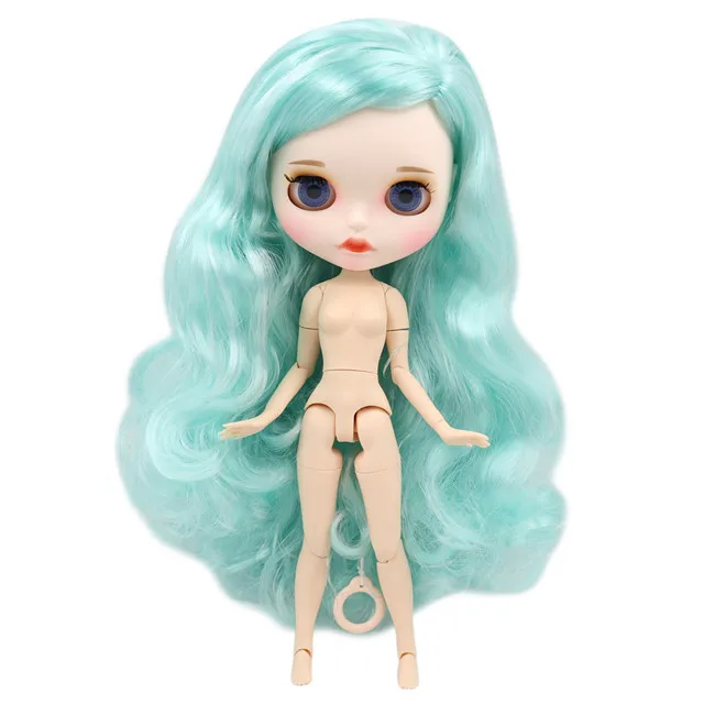 ICY 1/6 Blyth Кукла № 136/4268 синий смешанные волосы Обнаженная кукла, индивидуальные матовое лицо сустава/нормальное тело - Цвет: white skin