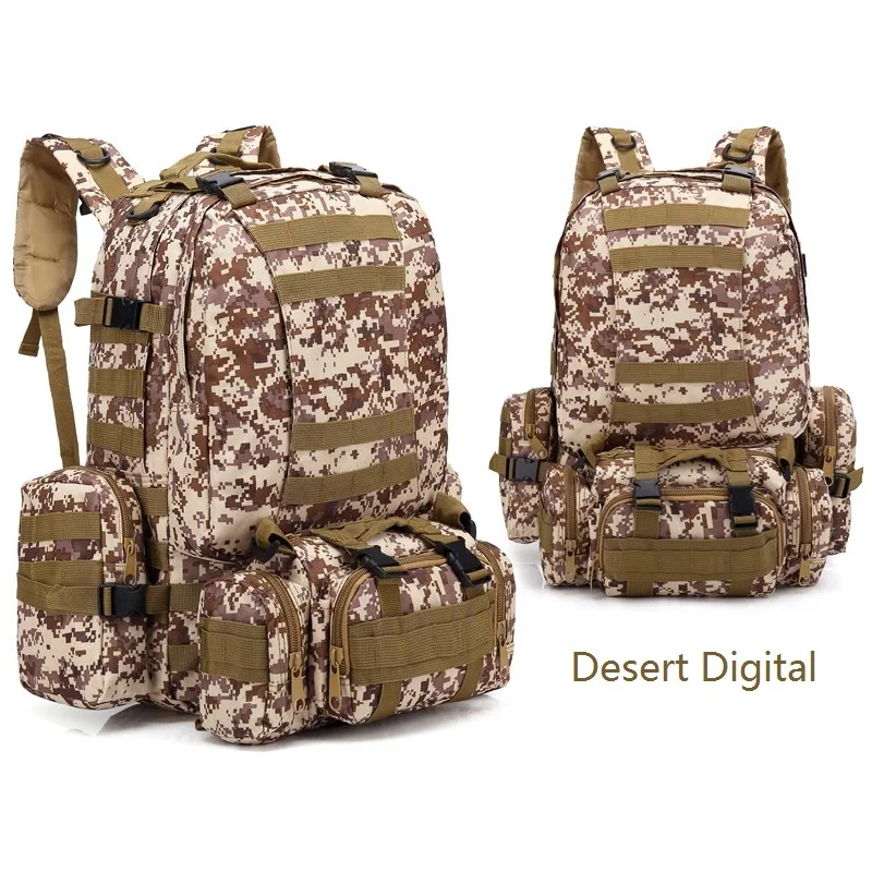 Desert Digital Открытый Оксфорд водонепроницаемый комбинационный Тактический рюкзак для мужчин и женщин на плечо военный камуфляж альпинистский Кемпинг путешествия рюкзак - Цвет: Desert Digital