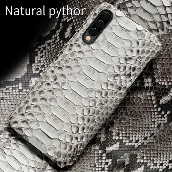 

Natural Python leather For samsung a50 case cover coque Luxury Shockproof back covers For Samsung A30 A70 Sexy marvel funda