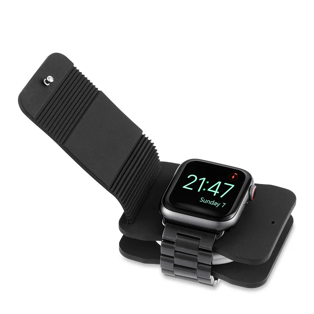 

For Apple Watch Charging Wallet Case, Soft Silicone Watch Charger Holder Protective Storage Travel Case for Series 1 2 38/42MM