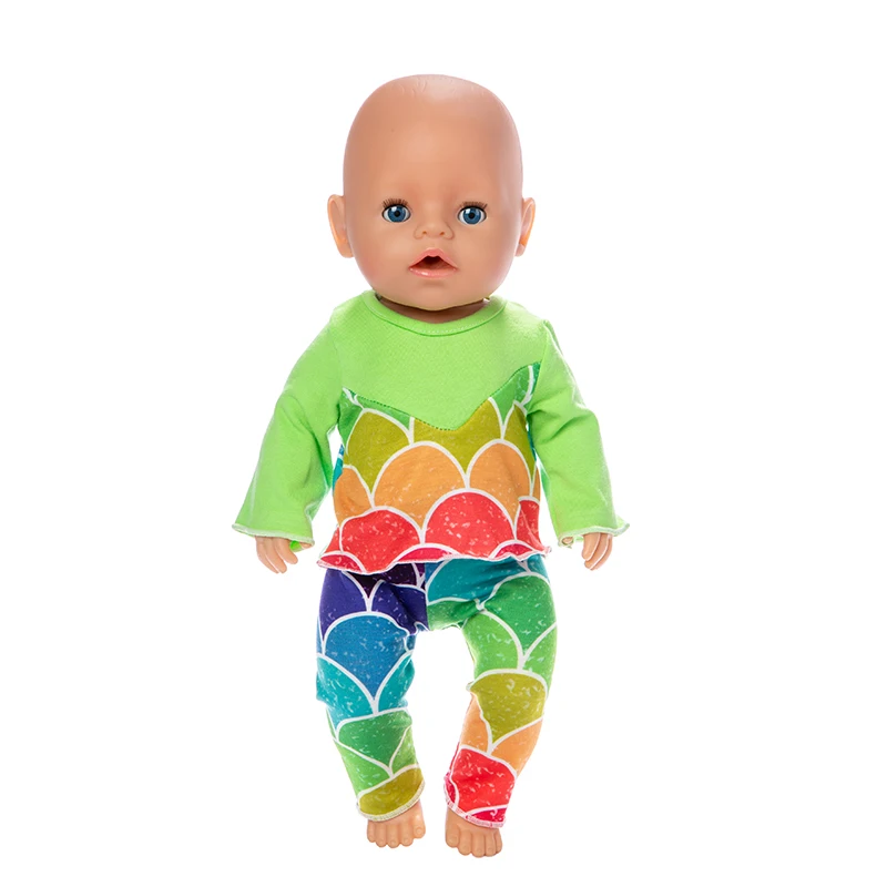 2019New цветная рыбья чешуя кукла в пижаме одежда подходит для 43 см детская кукла одежда аксессуары для куклы реборн
