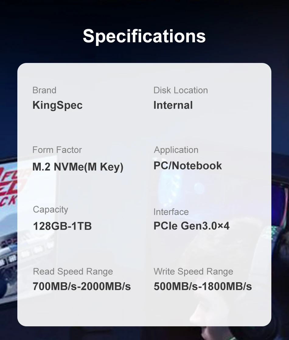 KingSpec SSD 1TB M.2 PCIe NVME SSD 2TB 128GB 512GB 2280 ssd m2 Hard Drive Disk Internal solid states for Desktop Laptop Computer internal ssd drive