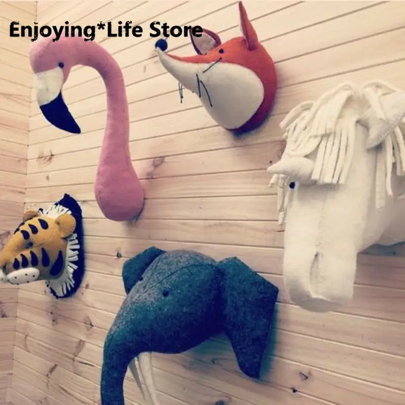  Wall Mount Stuffed Soft Toy Animal Head - Zebra - Elephant - Bedroom Decoration Eco-Friendly Stuffe - 4000549818759