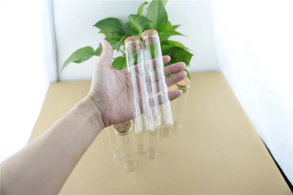 24pcs 30mm 80ml Cork Stopper Long Tube Glass Bottle Spicy Storage Bottle Container Glass Jars Vials DIY Craft (1)