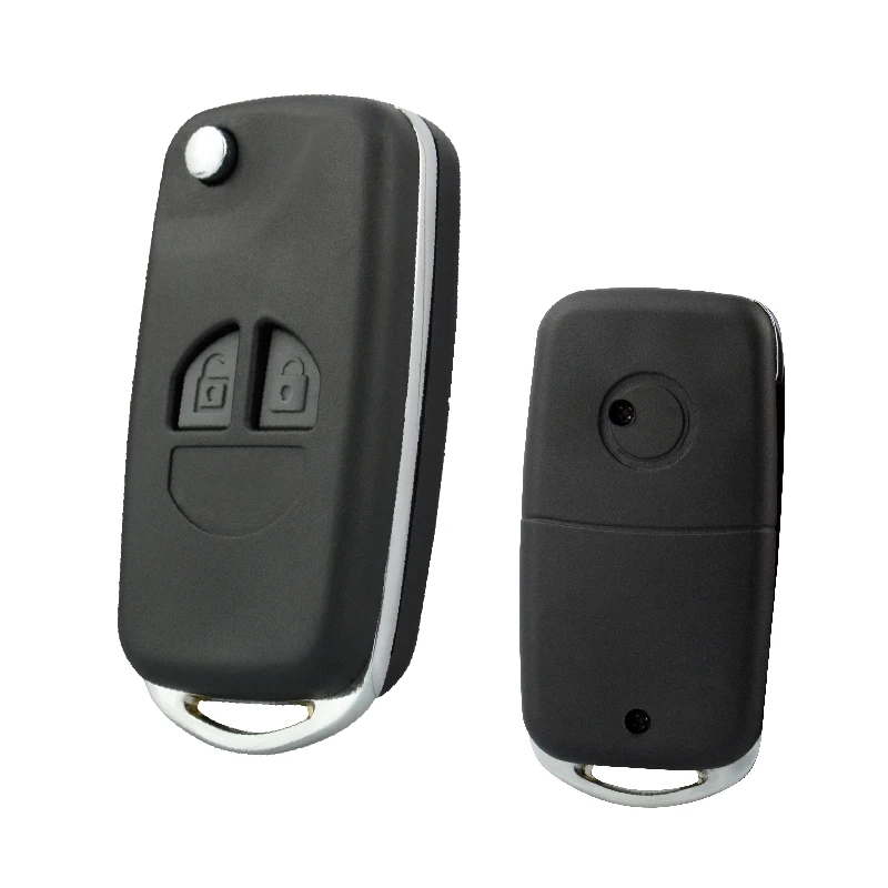OkeyTech модифицированный 2 кнопки дистанционного Fob Автомобильный ключ оболочки для Suzuki SX4 Swift Grand Vitara Uncut Blade Флип складной чехол для автомобильного ключа
