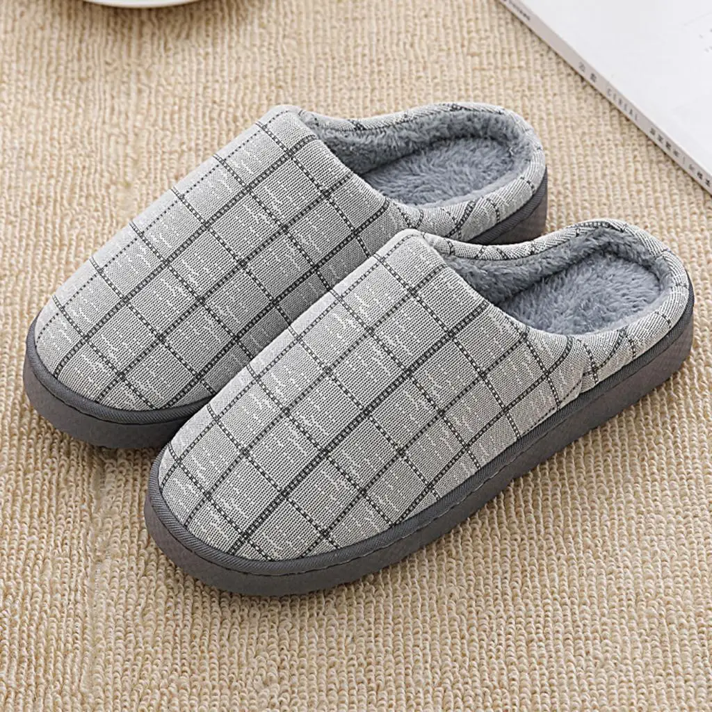 SAGACE Mens Slippers Indoor Slip-on Cotton Men Slippers Fur Slides Slippers Bottom Soft Indoor Shoes Comfortable Shoes 1128
