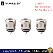3~ 6 шт./лот Vaporesso GT4 сетка катушка 0.15ohm GT CCELL катушка 0.5ohm для NRG ПЭ бак Swag 2 комплект Электронная сигарета Vape