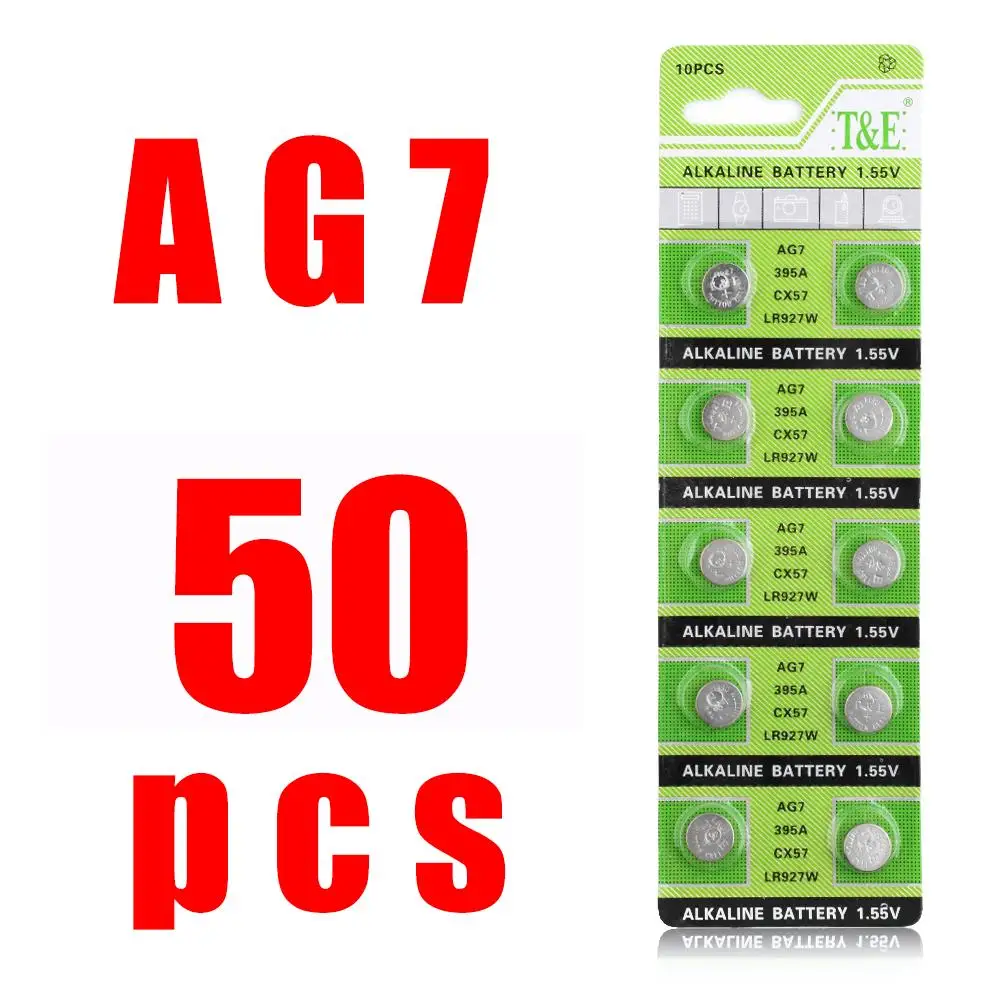 Щелочные аккумуляторные батарейки AG7 LR927 LR 927 50 шт. 1 55 в|Часовые батарейки| |