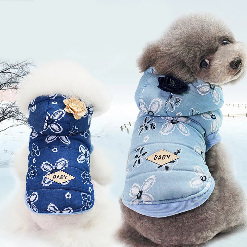 2018 плюшевый медведь для домашних собак дамское джинсовое пальто теплое плюшевое