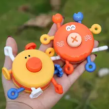 

Toddler's Finger Push And Push Music Cartoon Fun Rotating Water Rattle In Bathing Baby Educational Toys