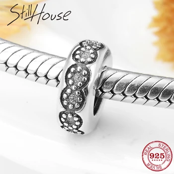 

Hot sale round shape 925 Sterling Silver stopper spacer beads Fit Original European Charm Bracelet Jewelry making