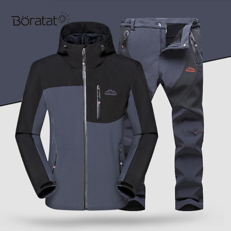 

Ski Jacket Suit Men Skiing and Snowboarding Sets Super Warm Waterproof Windproof Snowboard Fleece Jacket&pants Winter Snow Suits