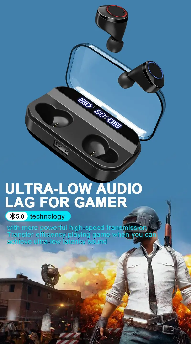 TWS 5.0 Bluetooth 9D Stereo Earphone Wireless Earphones IPX7 Waterproof Earphones 4000mAh LED Display Power Bank Touch Earbuds (9)