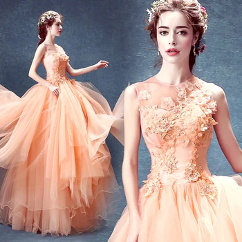 

2019 Wedding Celebrity Beading Floral Pink Dress Sexy Women Sleeveless Ball Gown O Neck Beach Style Party Dresses Wholesale