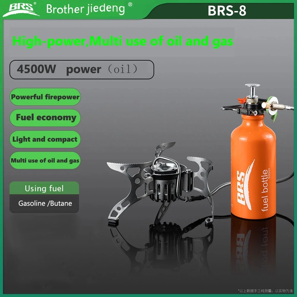 Réchaud De Camping Multi-combustible BRS-8 - Portable, Pliable, Fonctionne Au Kérosène Ou Gaz, Pour Randonnée Et Survie