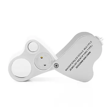 

30 Times 60 Times Led With Lights Twin Jewelry 9889 Pocket Magnifying Glass High Times Antique Jade Identification