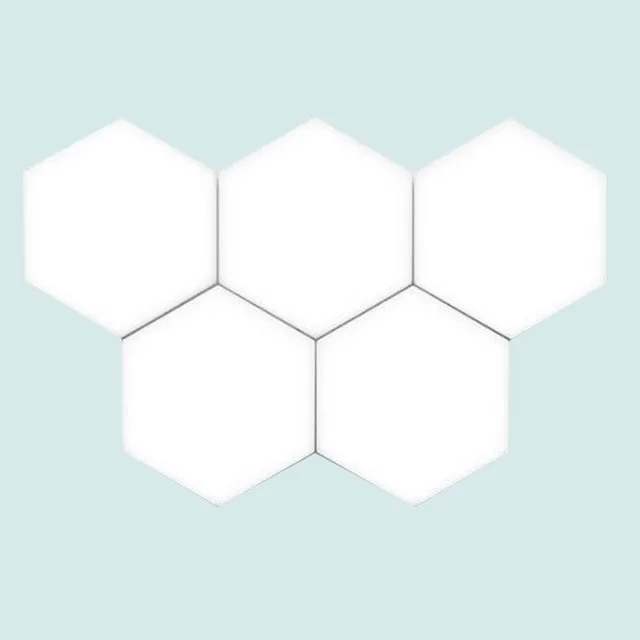 5pcs Set White Сенсорный настенный светильник, креативные квантовые лампы, светодиодный светильник с шестигранной головкой, чувствительный светодиодный модульный Магнитный светильник для домашнего декора, настенные лампы DIY - Цвет абажура: 5pcs Set White