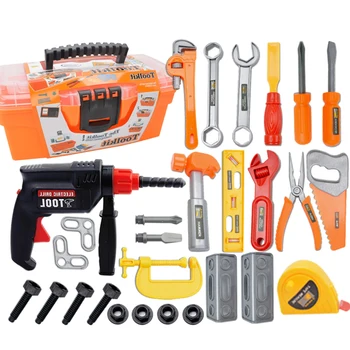 

30Pcs Kids Repair Toolbox Set Simulation Maintenance Tool With Electric Drill Tool Toys For Children Kids Pretend Play Toys