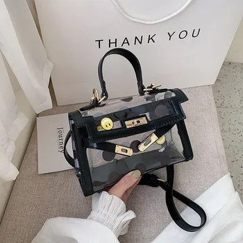 

2020 Summer New Women's PVC Transparent Bag Smiley Design Handbag Crossbody