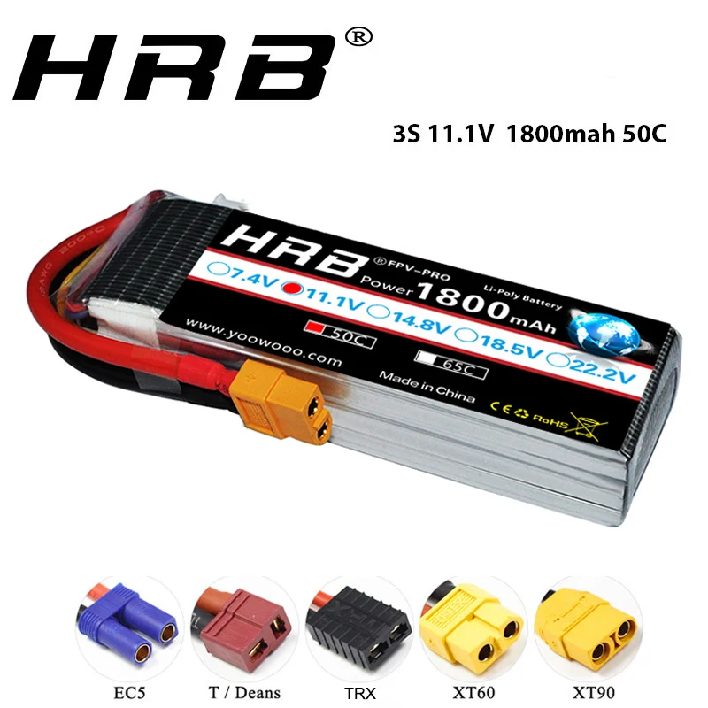 HRB 11,1 V 1800mAh 3S 50C LiPo батарея XT60 разъем для Skylark M4-FPV250 мини-Шредер 200 INDY250 RC Heli самолет БПЛА FPV дроны
