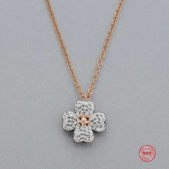 

Fashion Charm Sterling Silver Original 1:1 Copy, Small Fresh White Lucky Four-leaf Clover Necklace Female Luxury Jewelry Gifts