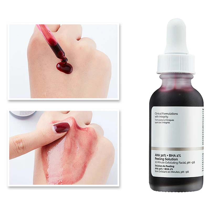 Ordinary AHA 30% + BHA 2% Peeling Serum Mask Hyaluronic acid 10-Minute Exfoliating Brighten Anti-Aging Moisturizer Face Care